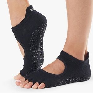 Nwt Unisex's Half Toe Bellarina Yoga & Pilates Grip Sock
